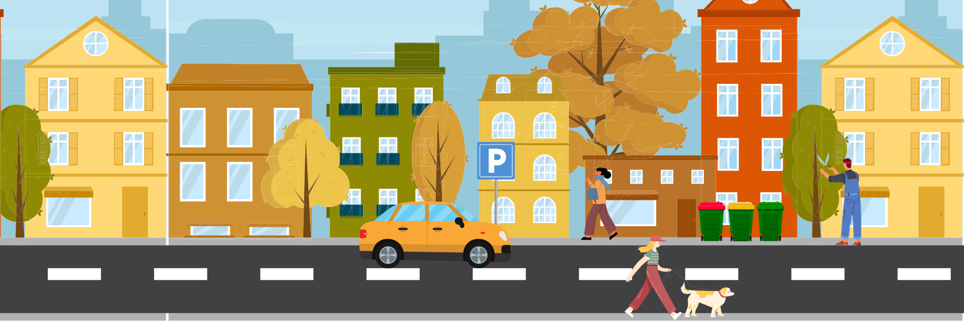 Streetscape of a city 