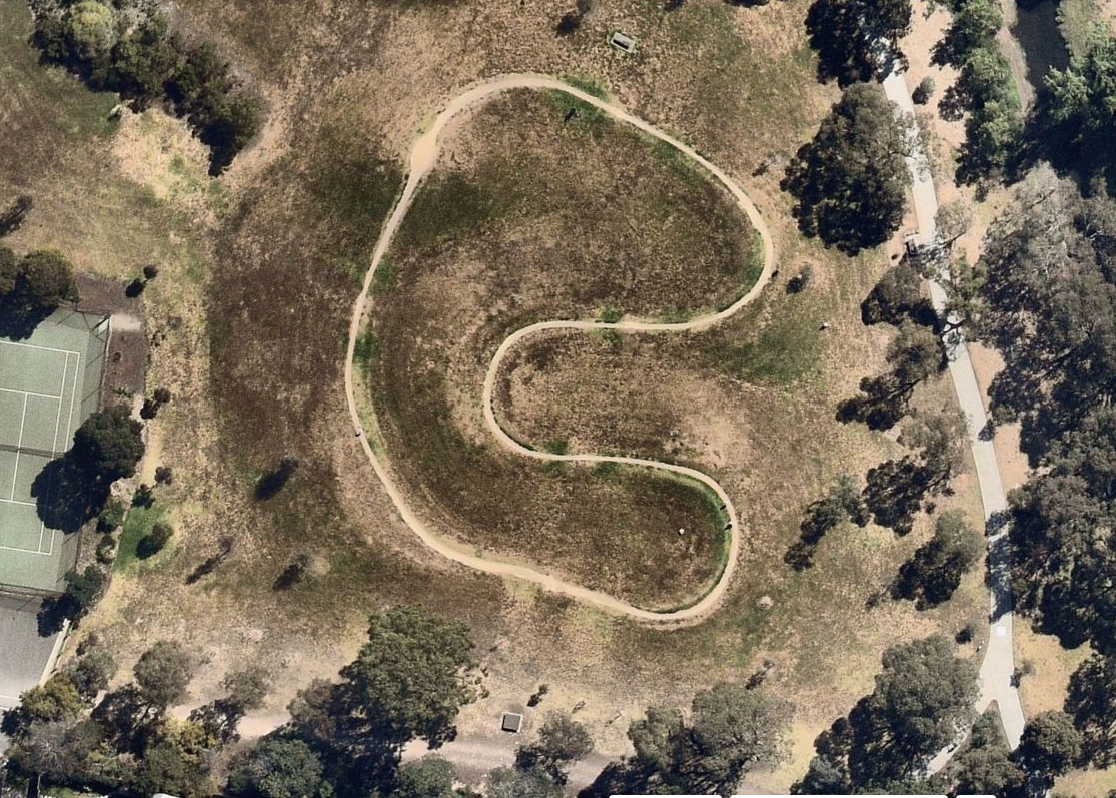 Aerial view of current pump track